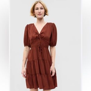 Gap Tie-front Silky Tiered Mini Dress